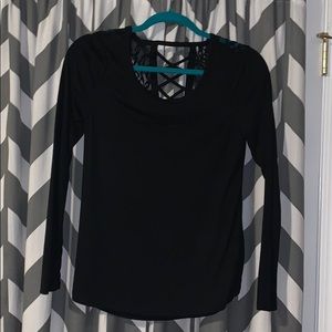 Long sleeve black shirt with lace